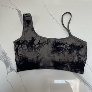 SHEIN Black and gray tie-dye sports bra  size:S
